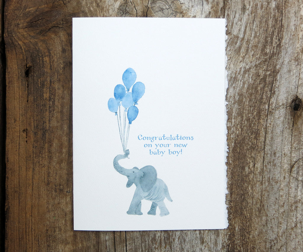baby boy elephant card