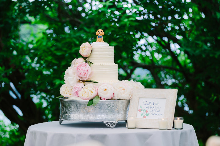 cake sign for Maine wedding with hand calligraphy