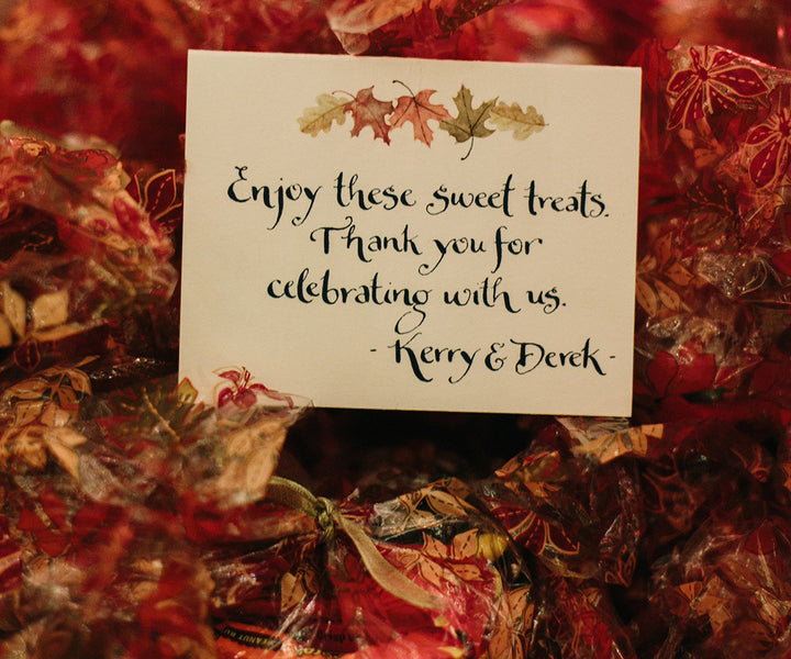 wedding in autumn treat sign