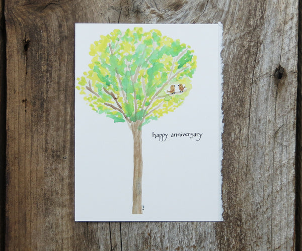 Birds in Tree Anniversary Card