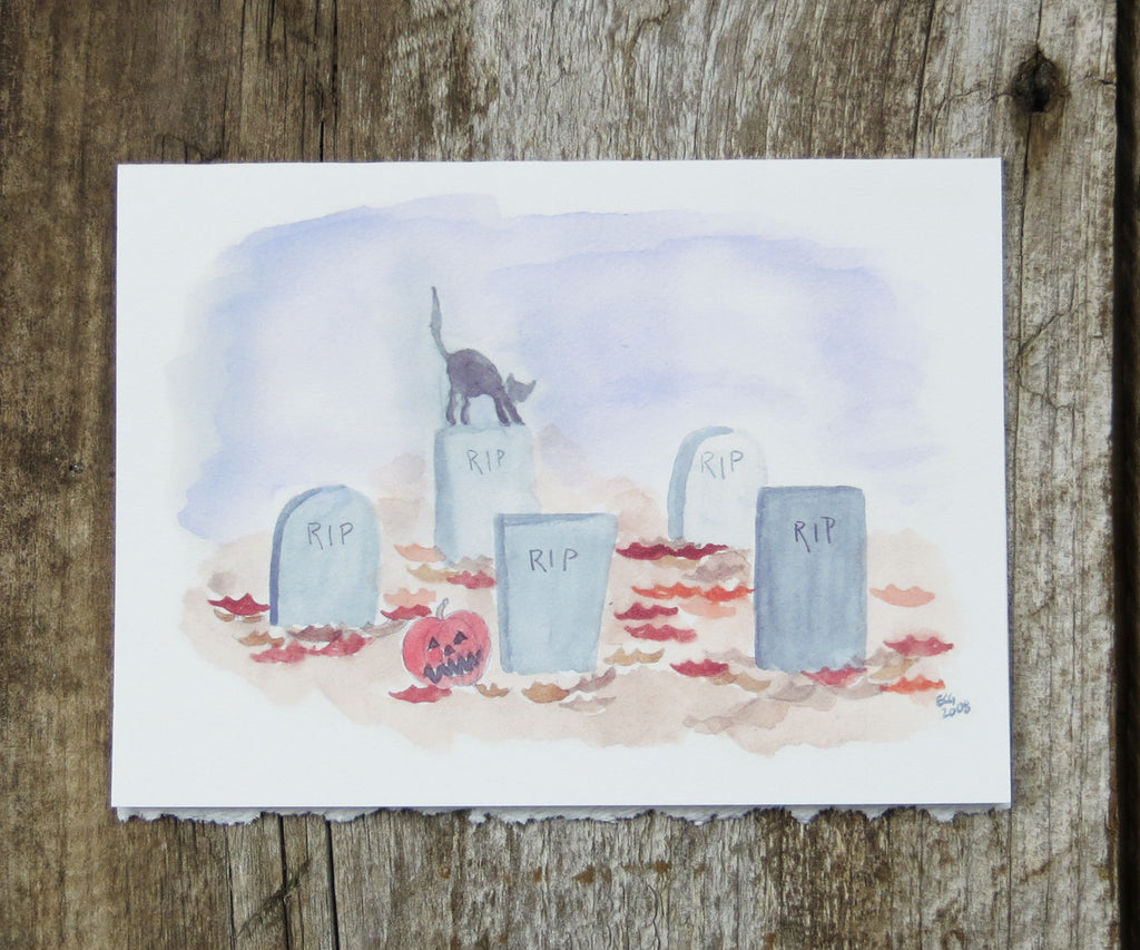 cemetery halloween card