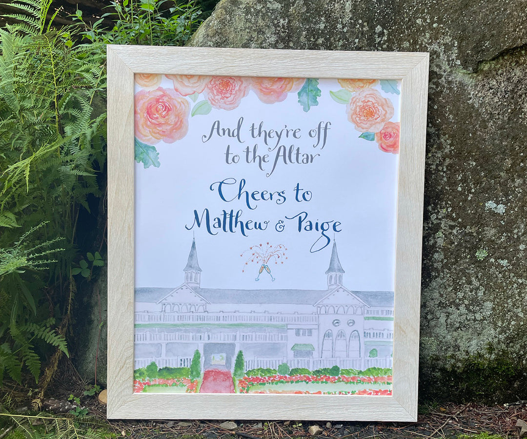 Churchill Downs wedding welcome sign