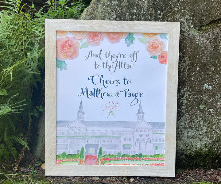 Churchill Downs wedding welcome sign