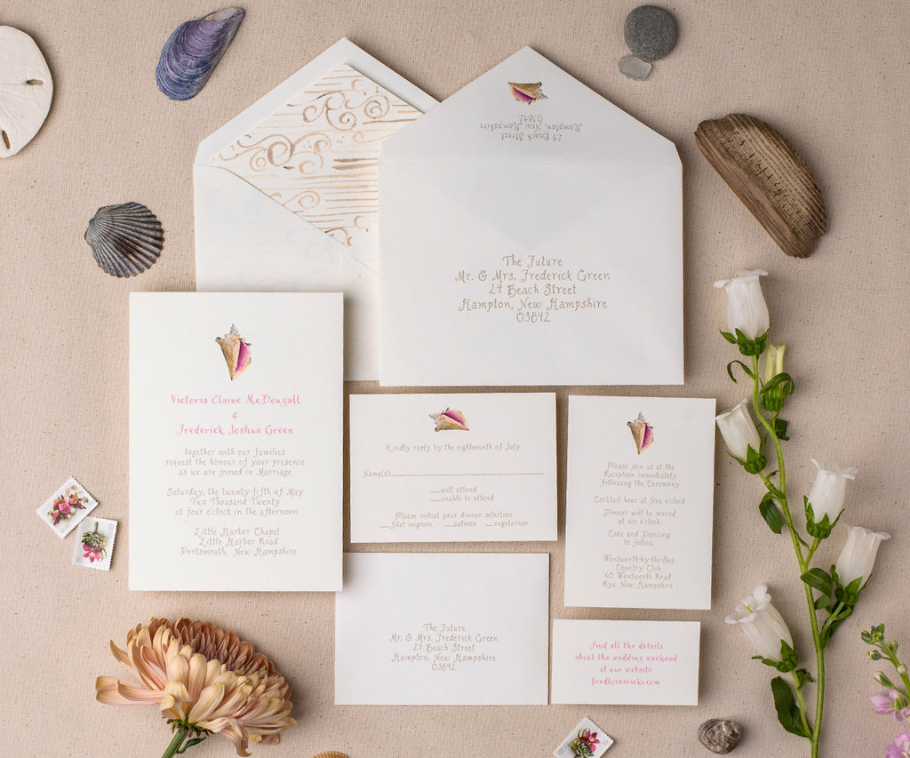 Conch Shell Wedding invitation