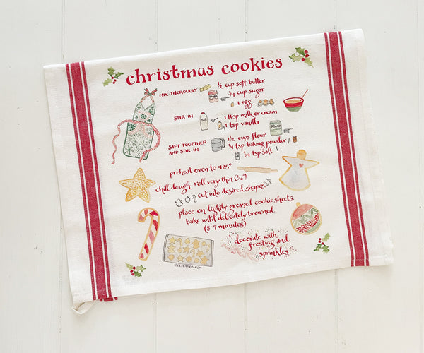 Christmas cookies vintage towel