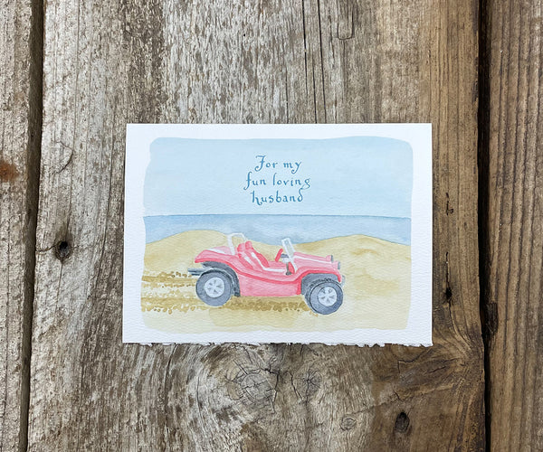 Dune buggy Valentine's card