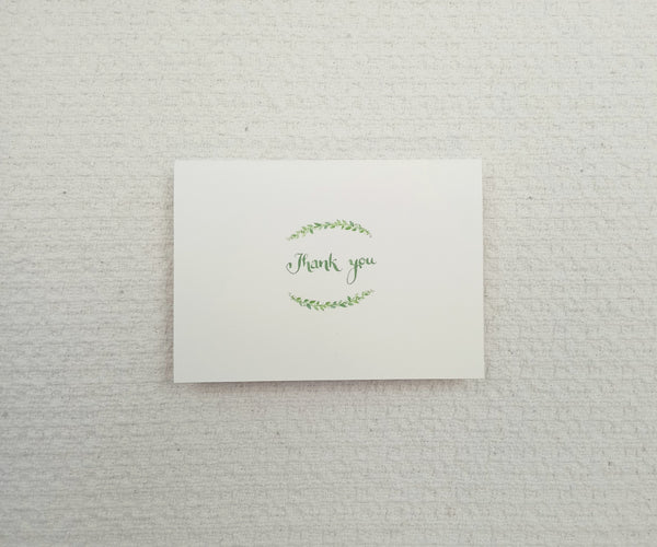 Encircled with Greens Wedding Thank You Notes