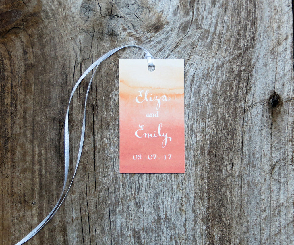 Coral Ombre Favor Tags