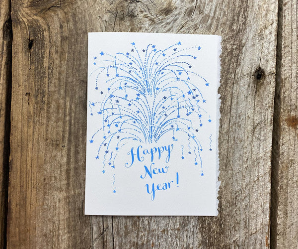 Fireworks new years card