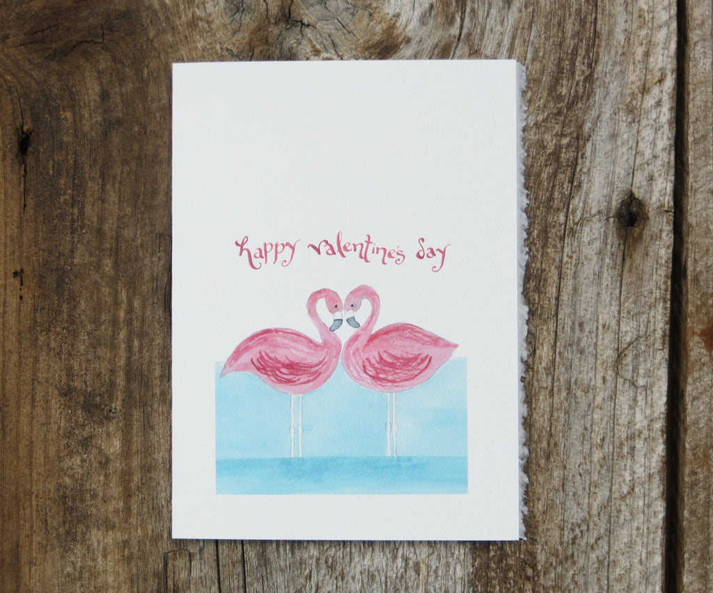 Flamingoes Valentines Card