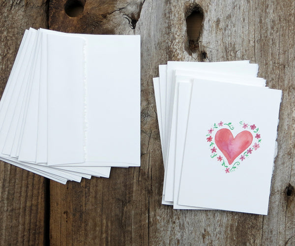 Floral heart valentine notes