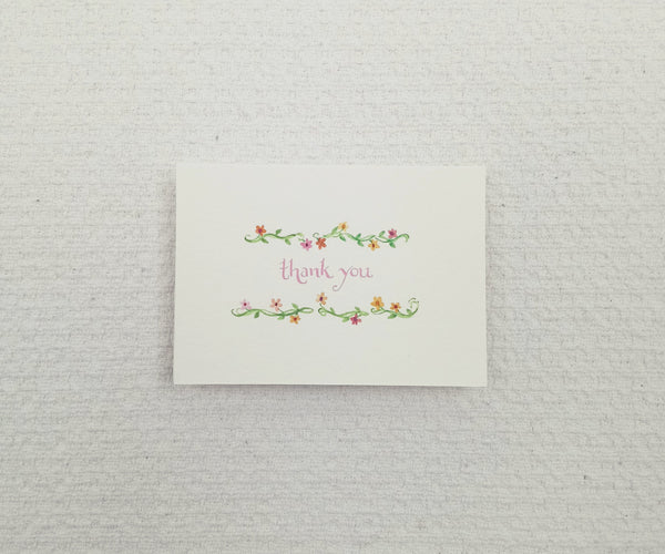 Floral Border Thank You Notes