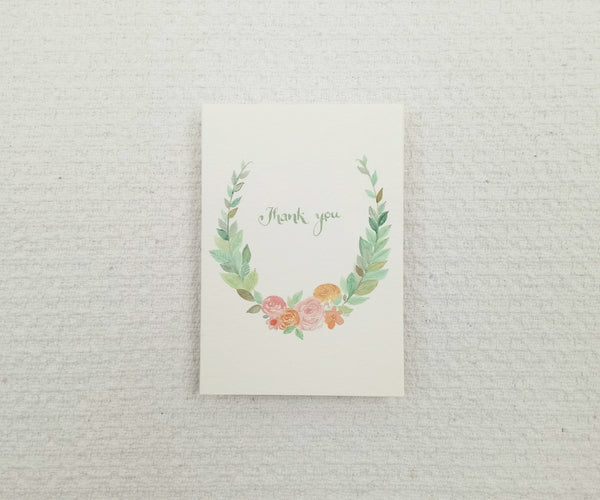 Floral Wreath Thank You Notes