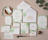 flourishing greens wedding invitation 