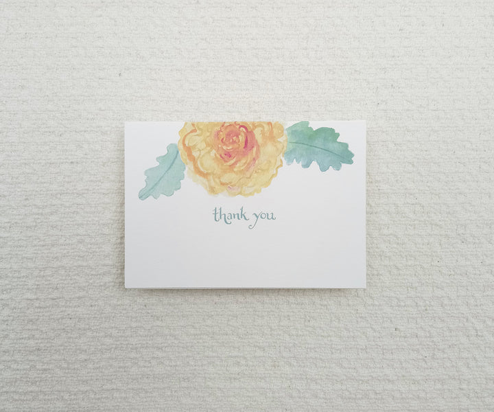 garden roses wedding thank you note