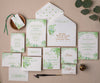 Flourishing greens wedding invitations