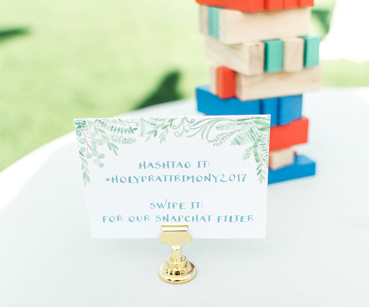 greenery hashtag sign
