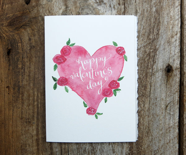 Heart with Roses Valentine's Card