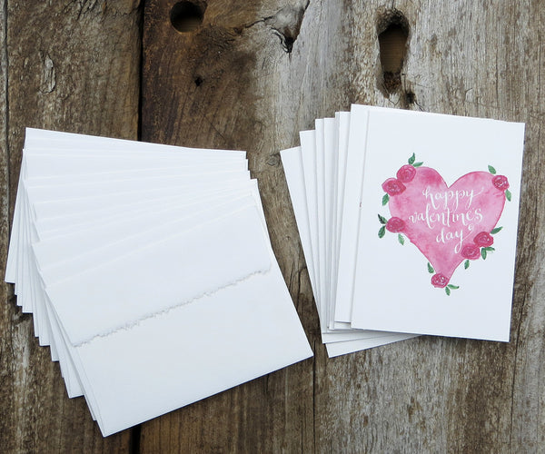 heart with roses Valentine notes