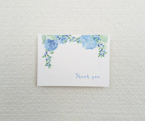 Hydrangea & Blueberries Wedding Thank You Notes