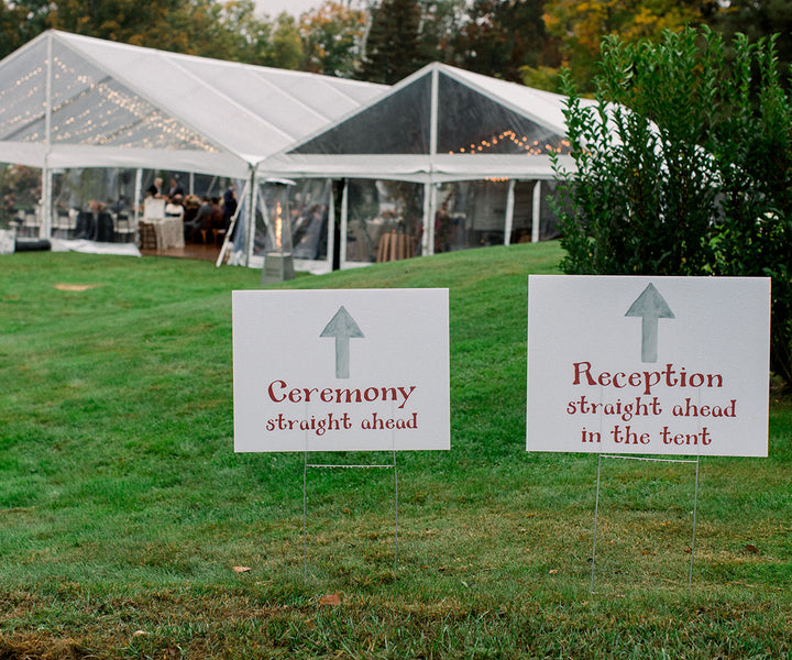 outdoor reception signs