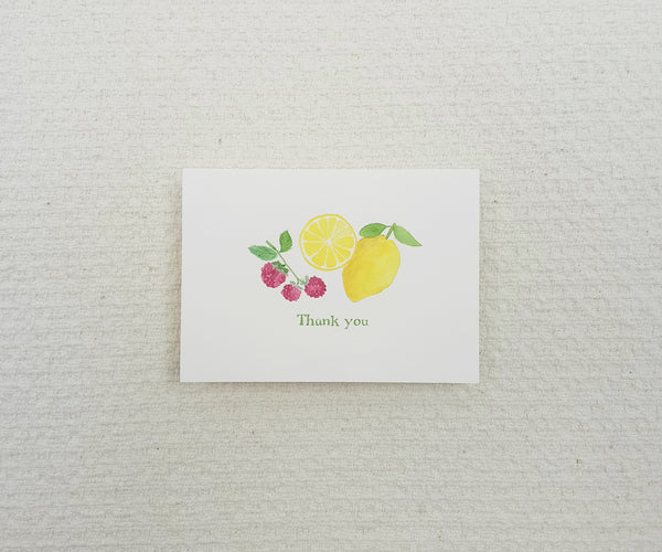 Lemon Raspberry Wedding Thank You Notes