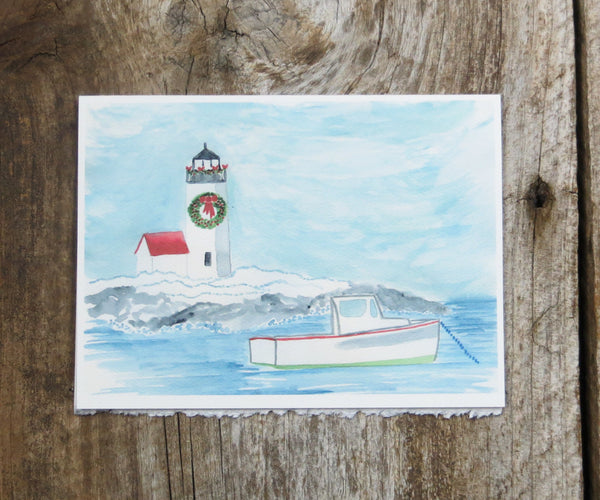 Lobster Boat Holiday Card