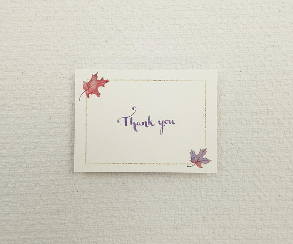 Maple Leaves Thank You Notes