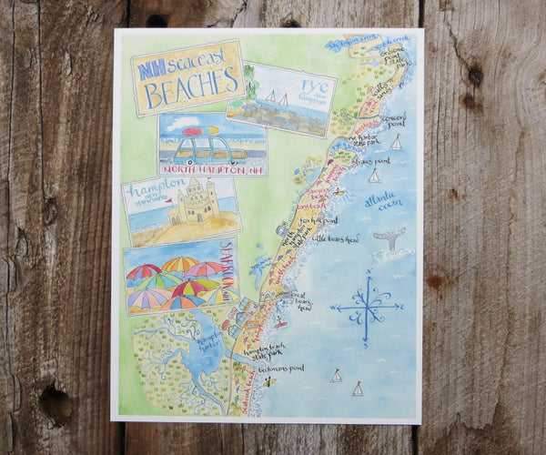 Map of New Hampshire Beaches – El's Cards