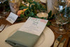 watercolor dahlias wedding menu