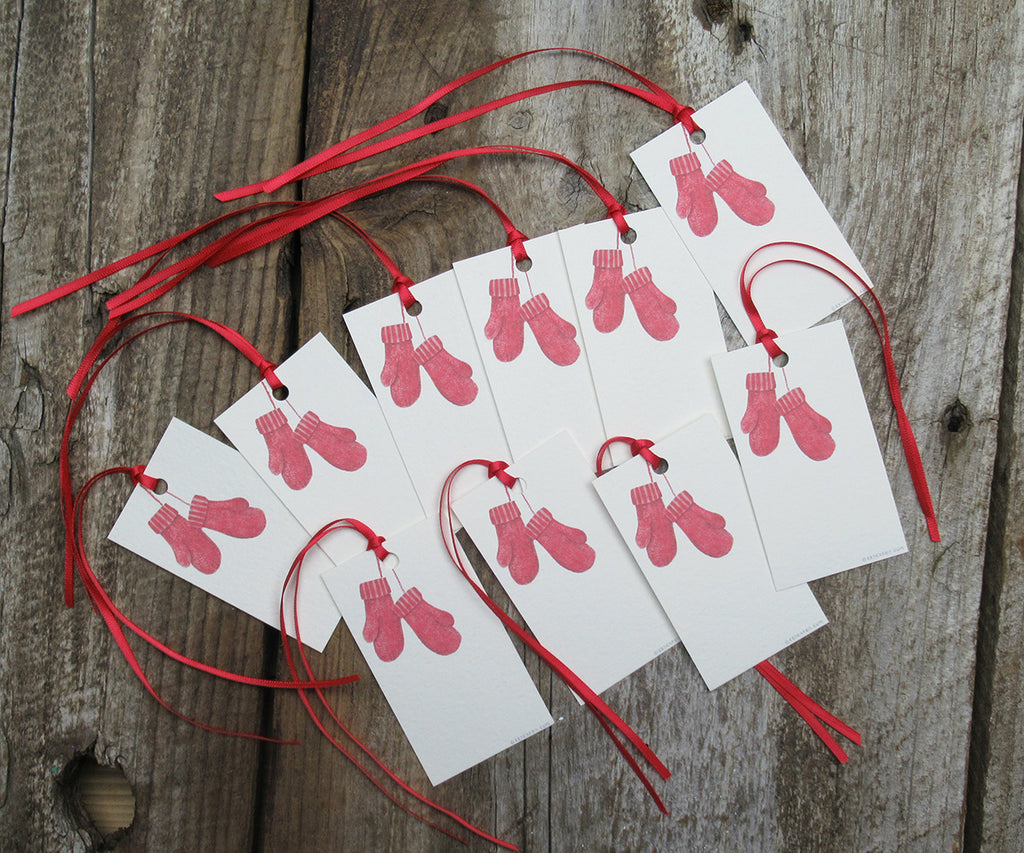 Red Mittens Holiday Gift Tags