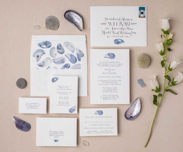 Mussel Shell wedding invitation