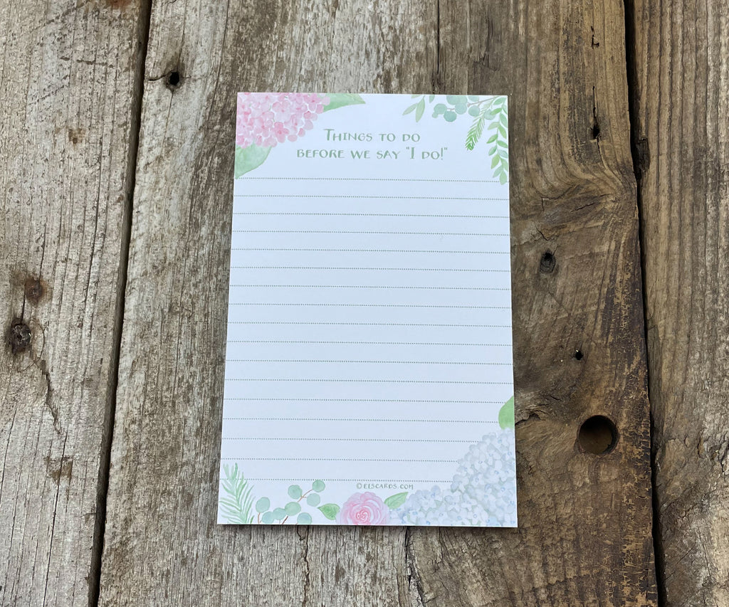 Wedding "To Do" Notepad