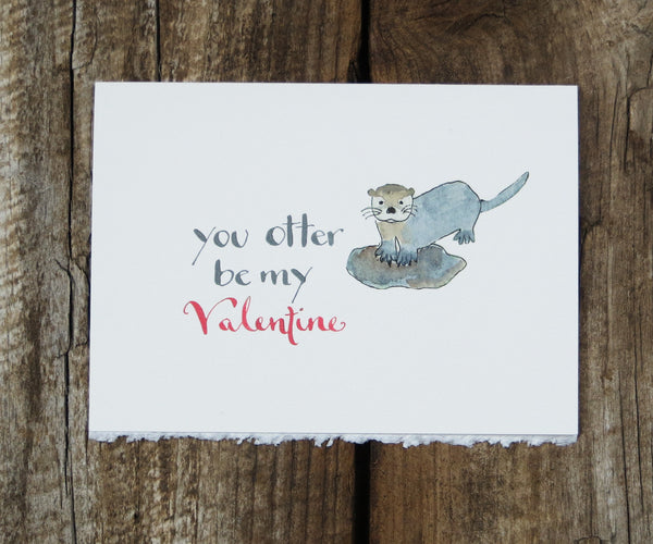 Otter Valentines Card