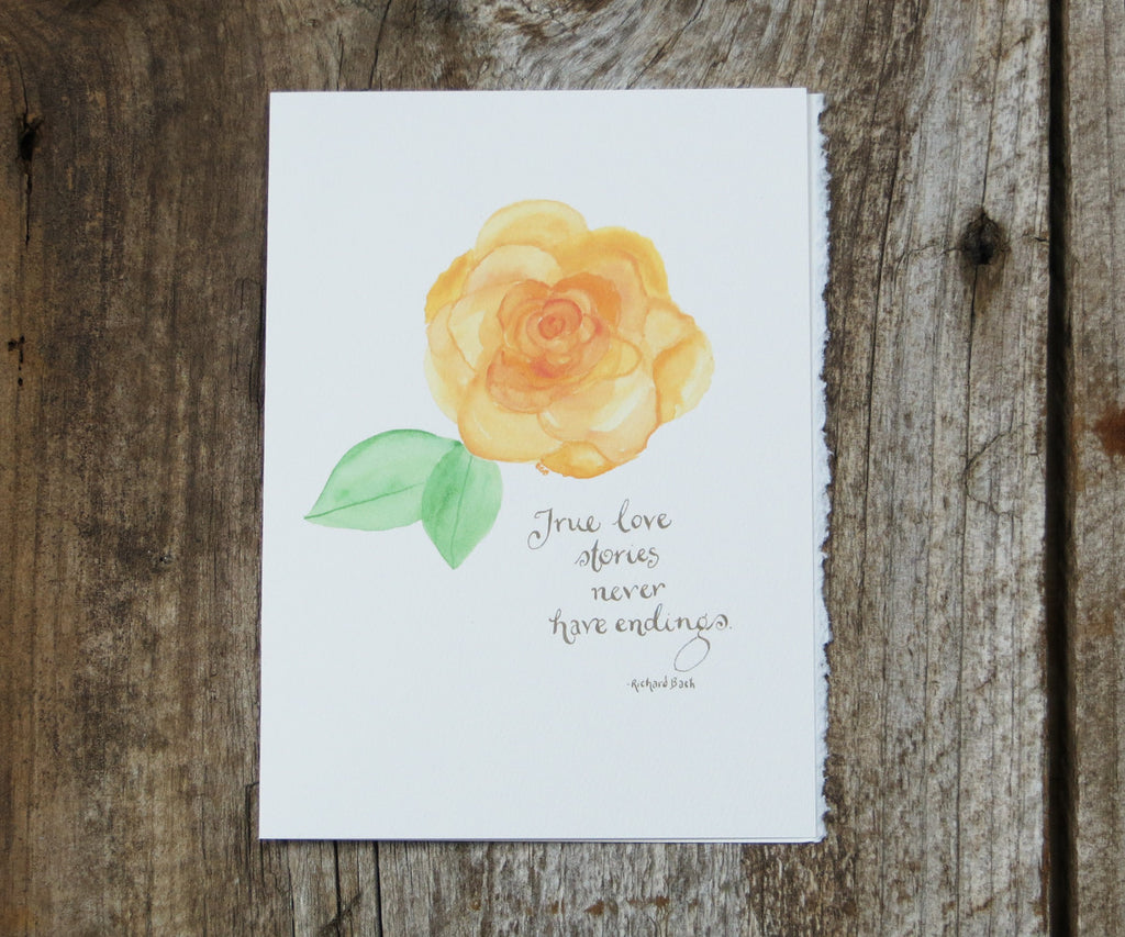 Peach Rose Valentines Card