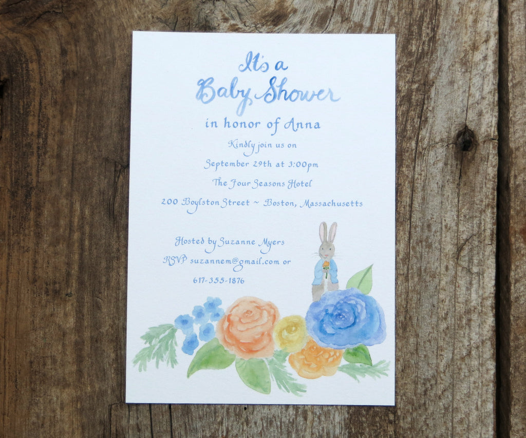 Peter Rabbit Baby Shower Invitation