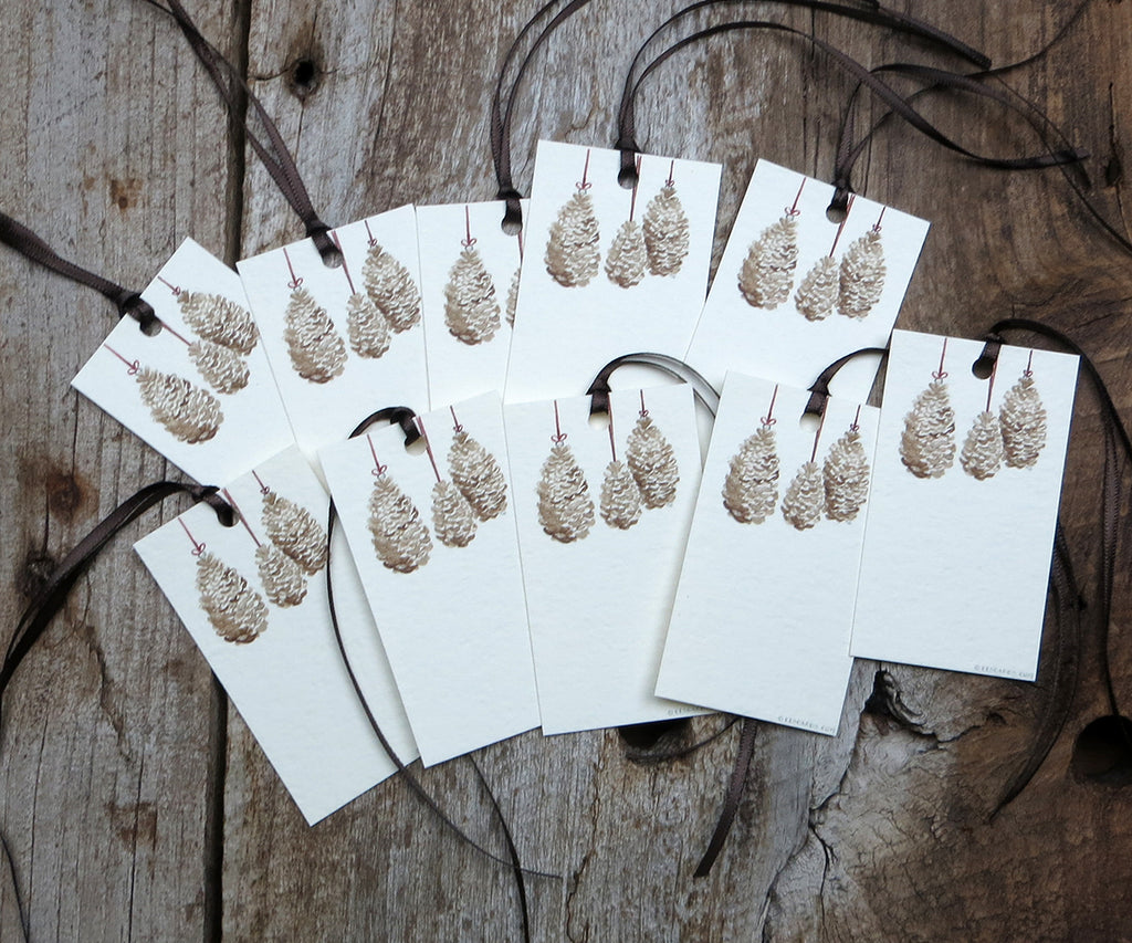Pine Cones Holiday Gift Tags