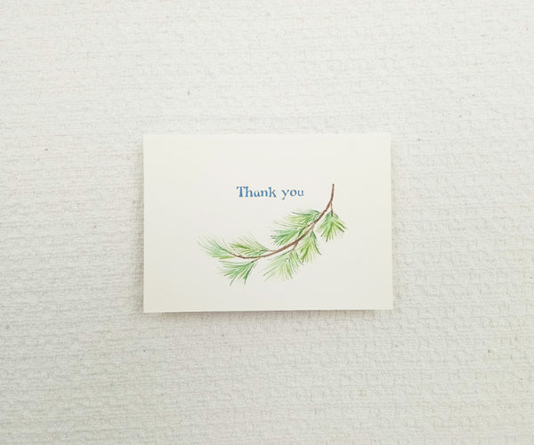 Pine Bough Wedding Thank You Notes