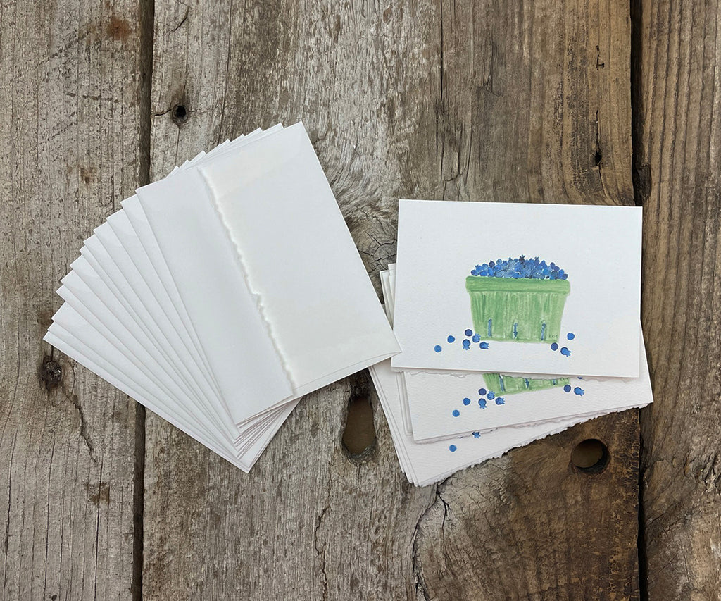 pint of blueberries note cards