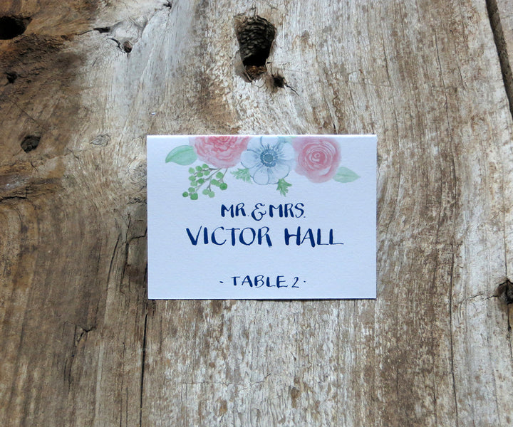blushing anemone place card