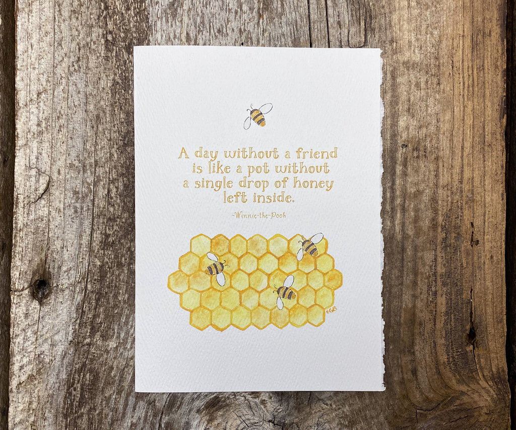 Pooh Honey Pot card