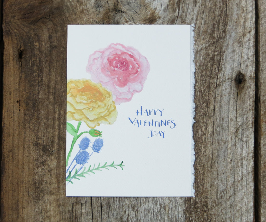 Pretty Flowers Valentines Card