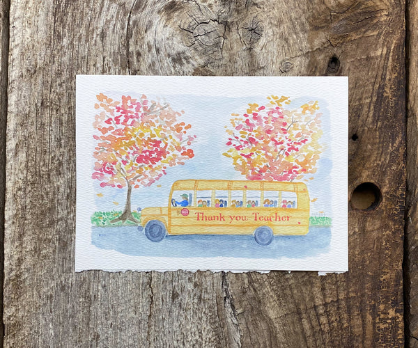school bus teacher card