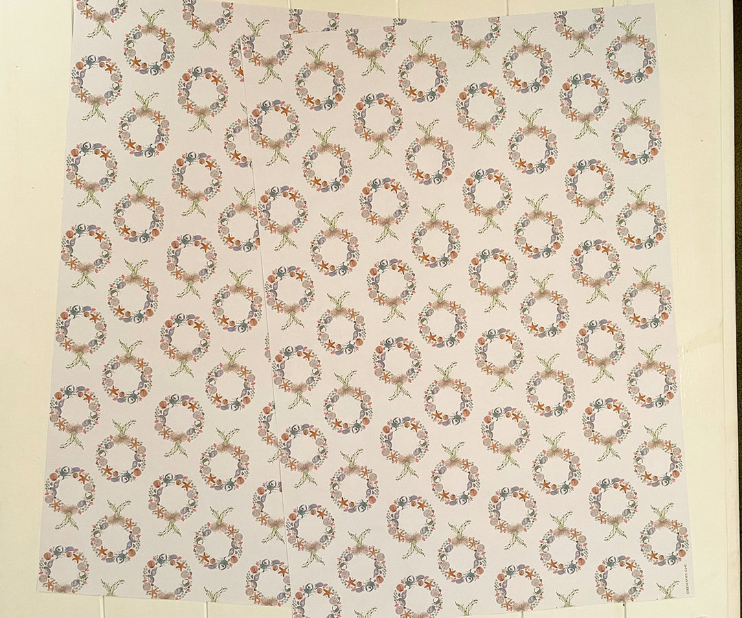 sea wreath gift wrap