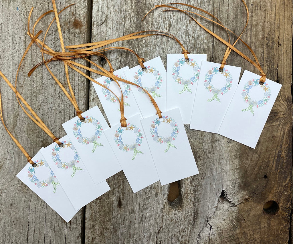 Sea Wreath Holiday Gift Tags