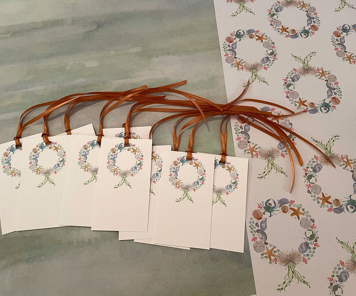 sea wreath with tags