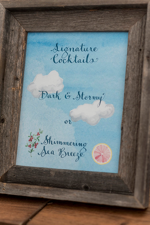 hand calligraphy signature drink sign illustrated