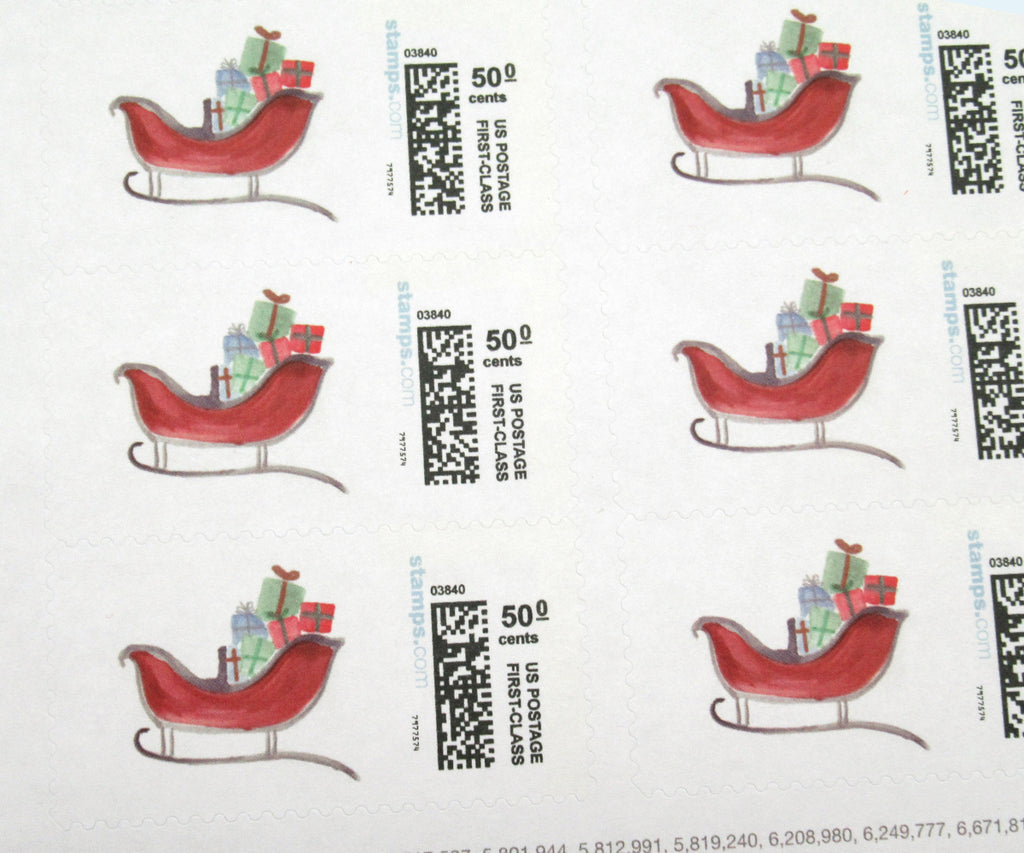 Santa's Sleigh Christmas Stamps
