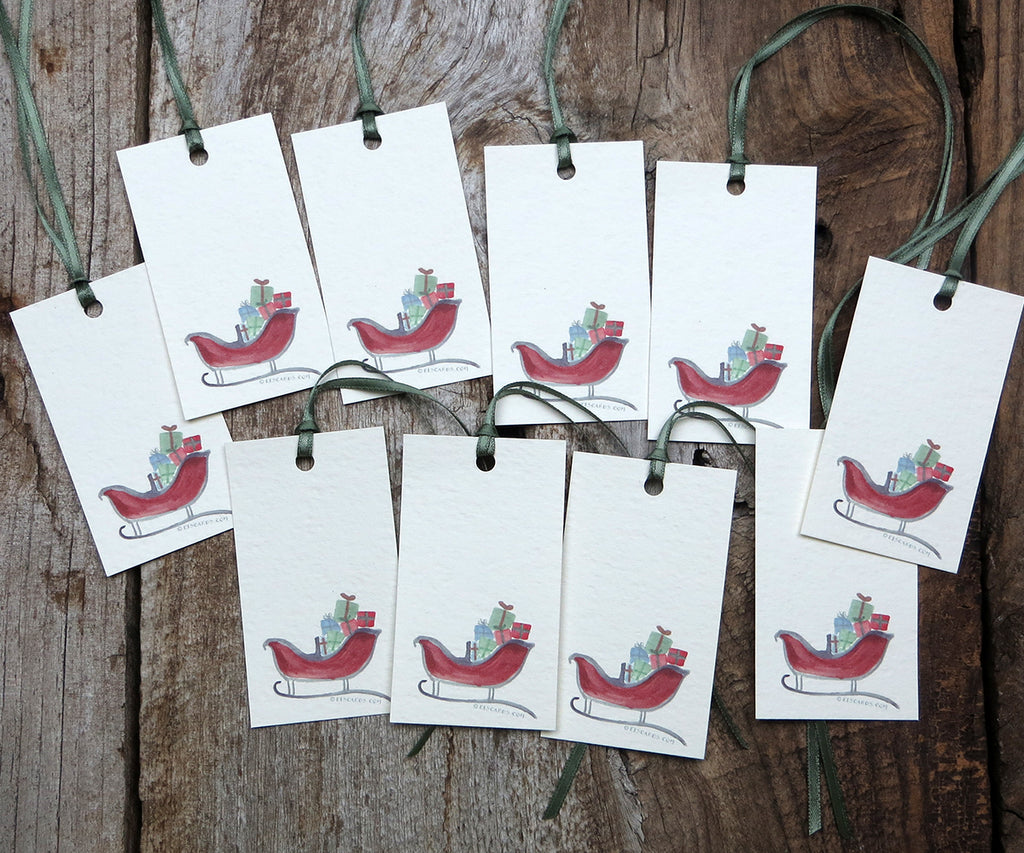 Sleigh Holiday Gift Tags – El's Cards
