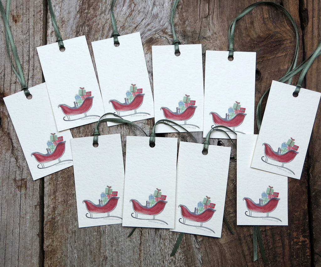 Sleigh Holiday Gift Tags